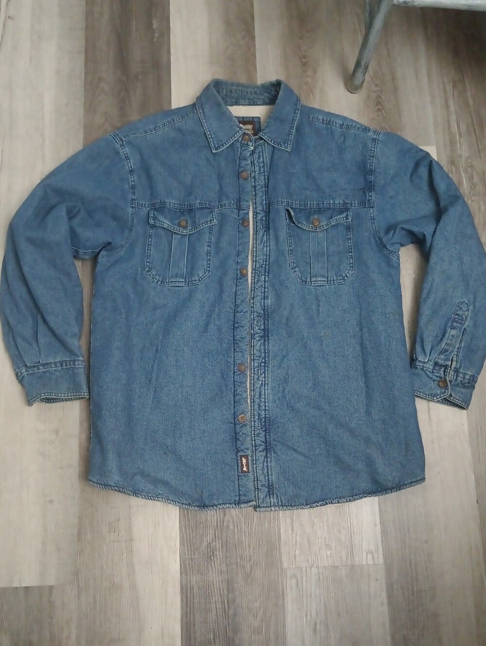 Classic Blue Sherpa Levi's Strauss Denim Shirt Jacket - Men's Blue Overshirt